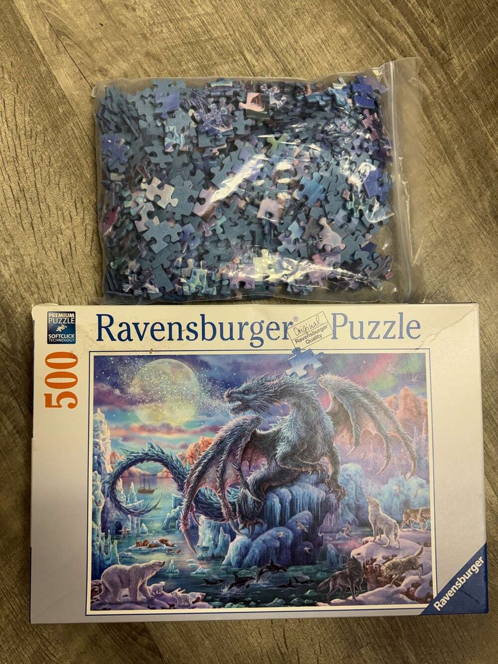 Ravensburger 148394 500 Pieces Mystic Dragons Open Box